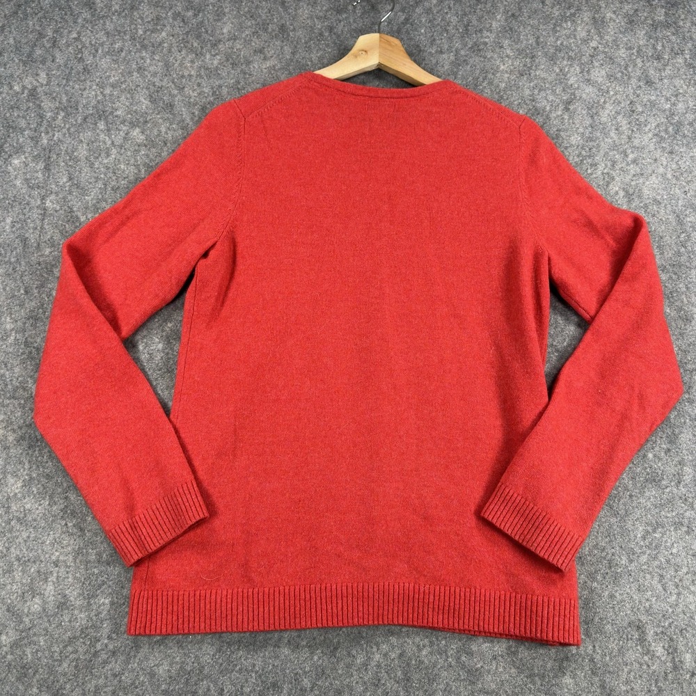 L.L.Bean Sweater Womens Medium Red 100% Cashmere Crewneck Pullover Knit - Picture 11 of 13
